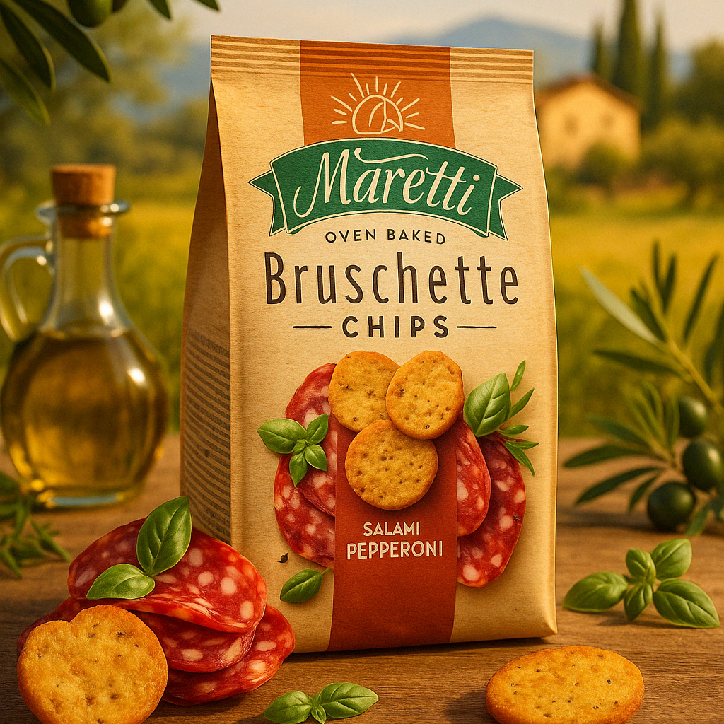 🥖 Maretti Bruschette Chips – cu aromă de salam pepperoni