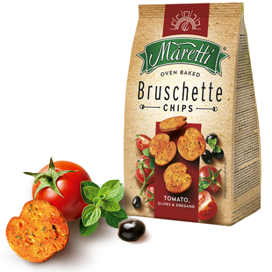 🍅 Maretti Bruschette Chips – cu aromă de roșii, măsline și oregano